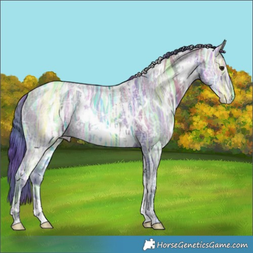 Horse Color:Nacre Watercolor White Spotted Brown Ice Dun
