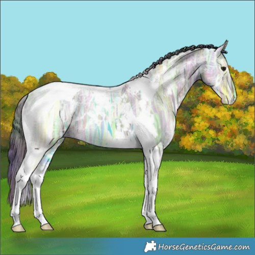 Horse Color:Nacre White Spotted Brown Ice Dun Tobiano 