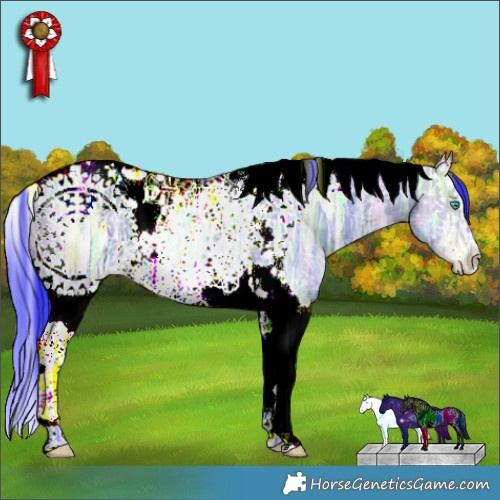 Horse Color:Watercolor Brown Ice Dun Splash Tobiano 