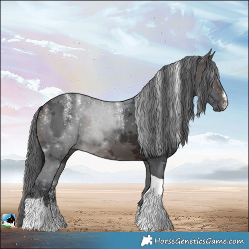 Horse Color:Powder White Brown Merle Tobiano 