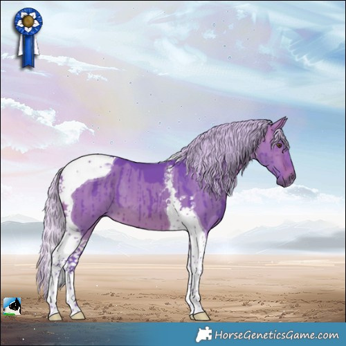 Horse Color:Watercolor Silver Brown Dun Tobiano Brindle 