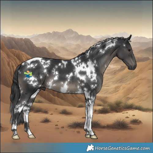 Horse Color:White Spotted Black Tobiano 