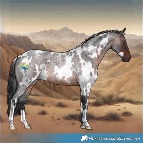 Horse Color:White Spotted Brown Roan Mushroom 