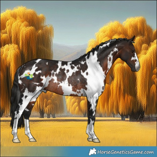 Horse Color:Gray White Spotted Bay Rabicano 