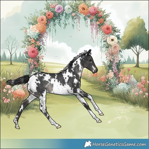 Horse Color:White Spotted Black Rabicano 