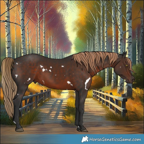 Horse Color:White Spotted Liver Chestnut 