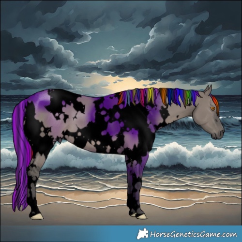 Horse Color:Void Painted White Spotted Grullo 