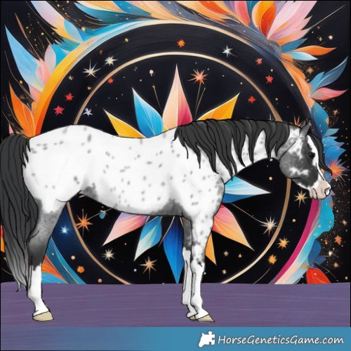 Horse Color:Blue Roan Splash Near Leopard Rabicano