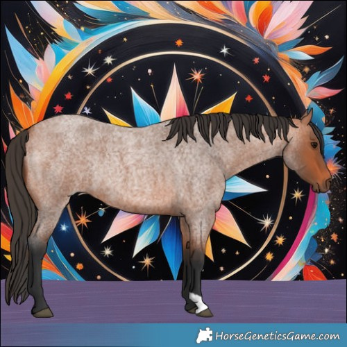 Horse Color:Bay Roan Rabicano 