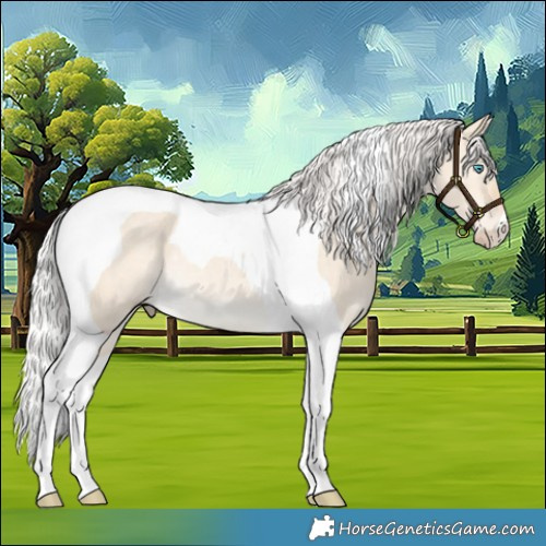 Horse Color:Silver Perlino Dun Tobiano Rabicano 