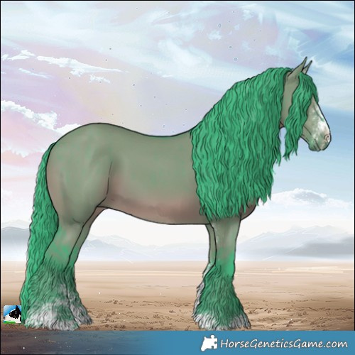 Horse Color:Watercolor Grullo Sabino Brindle 