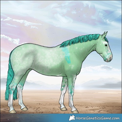 Horse Color:Watercolor Grullo Ice Sabino