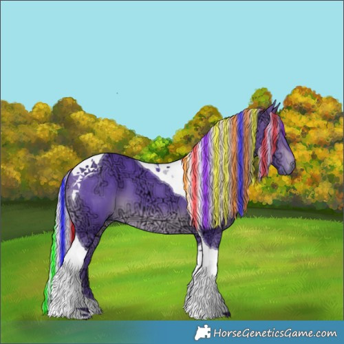 Horse Color:Painted Watercolor Silver Brown Chinchilla Ice Tobiano