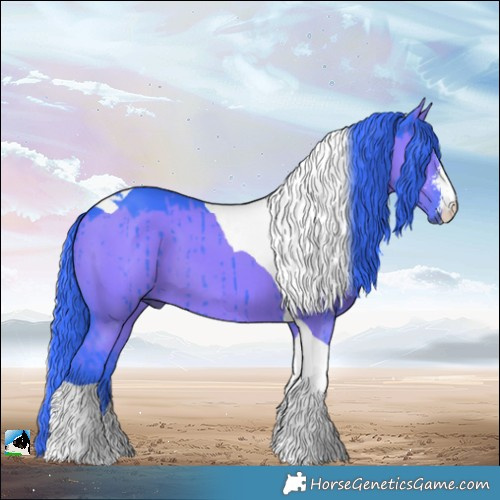 Horse Color:Watercolor Grullo Sabino Tobiano Brindle