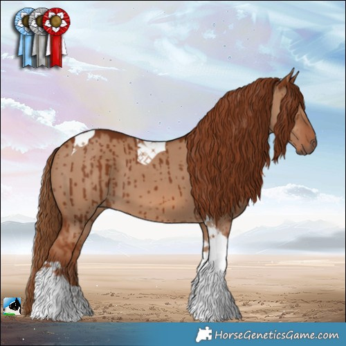 Horse Color:Red Dun Tobiano Brindle 