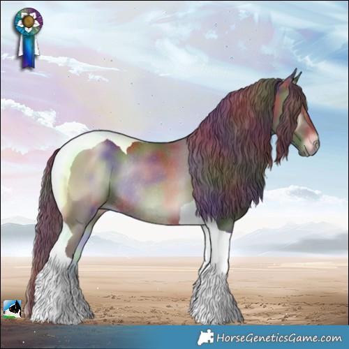 Horse Color:Nacre Chocolate Blue Onyx Tobiano Rabicano 