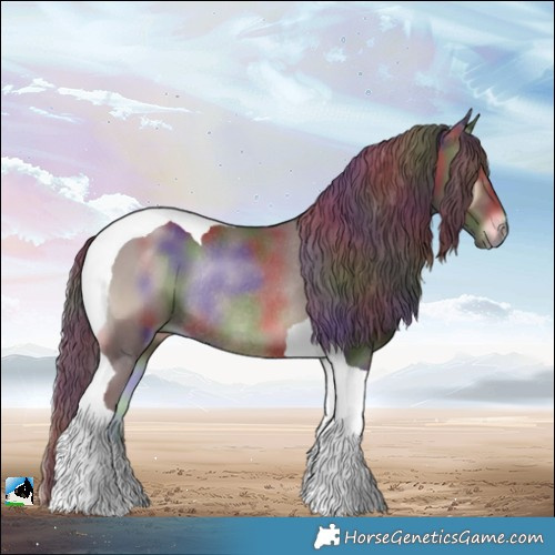 Horse Color:Nacre Chocolate Blue Onyx Tobiano Rabicano