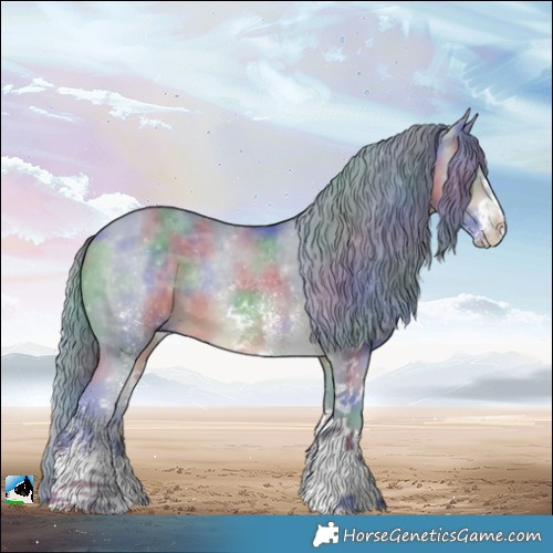 Horse Color:Nacre Watercolor White Spotted Brown Chinchilla Rabicano 