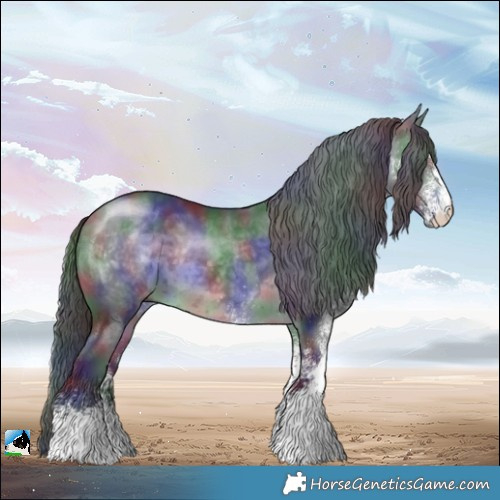 Horse Color:Nacre White Spotted Brown Chinchilla Rabicano 