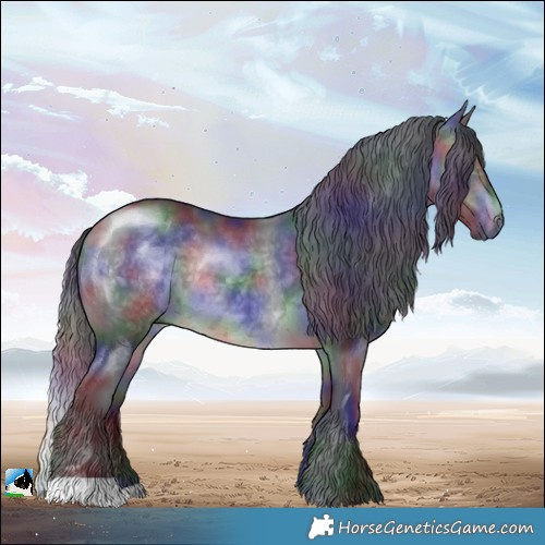Horse Color:Nacre Brown Chinchilla Rabicano 