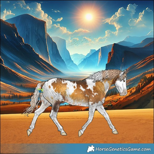 Horse Color:White Spotted Chocolate Palomino Onyx Mushroom Splash 