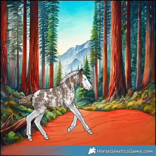 Horse Color:White Spotted Chocolate Palomino Mushroom Sabino Splash 