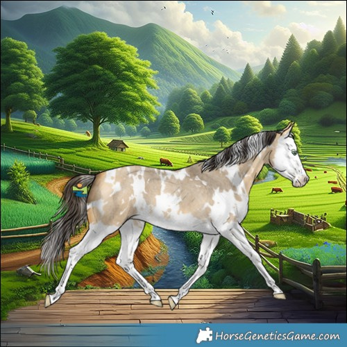 Horse Color:White Spotted Buckskin Roan Dun Splash 