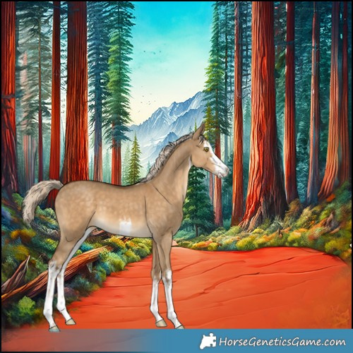 Horse Color:White Spotted Chocolate Palomino Dun 