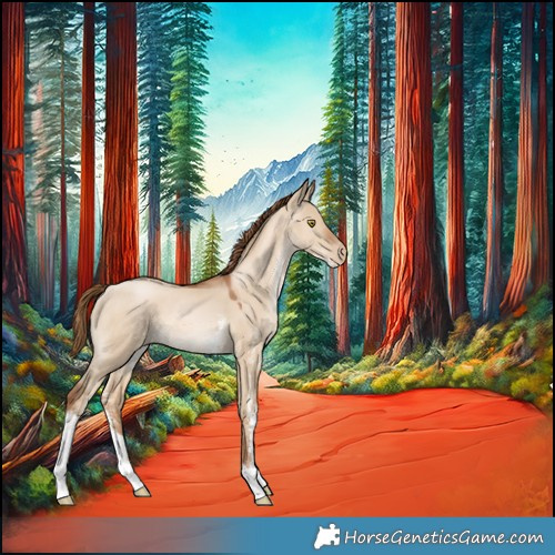 Horse Color:Liver Red Dun Pearl Sabino 