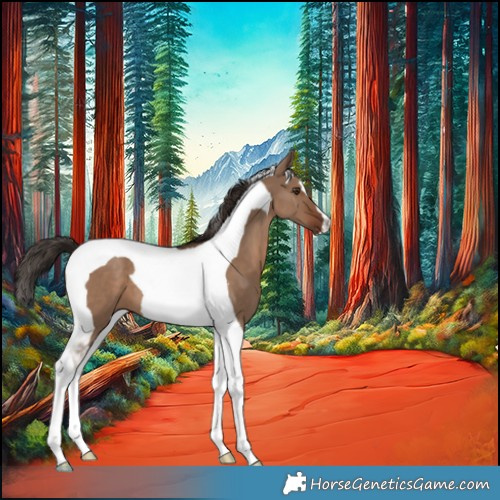 Horse Color:Liver Red Dun Tobiano 