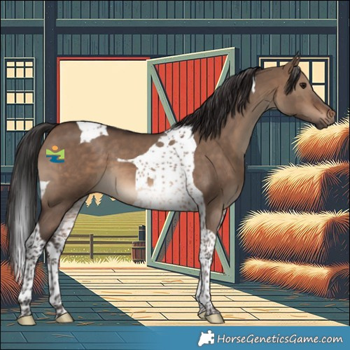 Horse Color:Brown Dun Tobiano