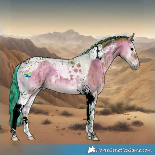 Horse Color:Painted Watercolor Bay Onyx Tobiano Brindle 