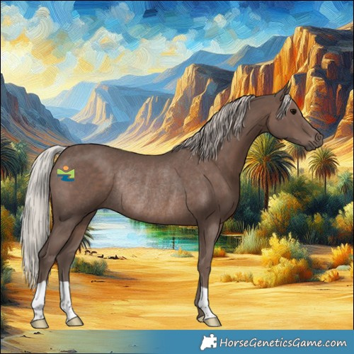 Horse Color:Silver Black Rabicano 