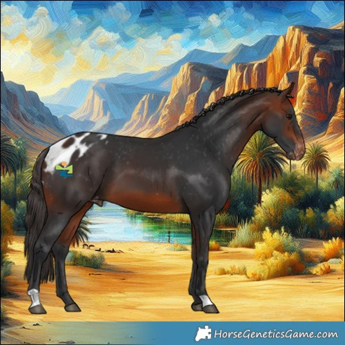Horse Color:Bay Skewed Appaloosa 