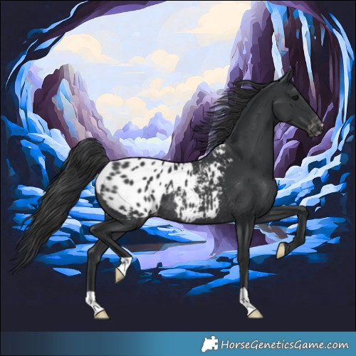 Horse Color:Black Appaloosa Rabicano 