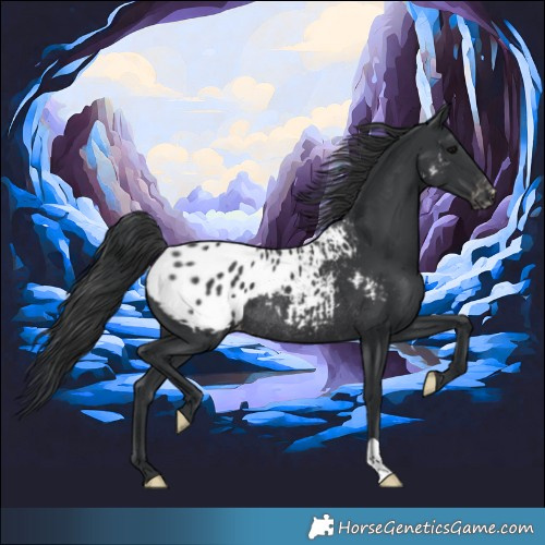 Horse Color:Black Appaloosa Rabicano 