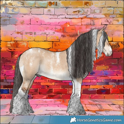 Horse Color:Powder White Bay Dun Tobiano Rabicano Brindle
