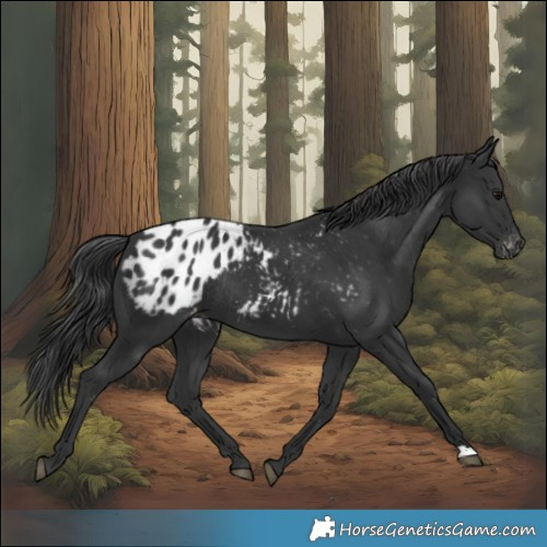 Horse Color:Black Appaloosa Rabicano 