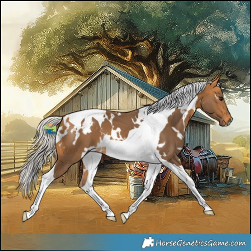 Horse Color:White Spotted Silver Buckskin Tobiano 