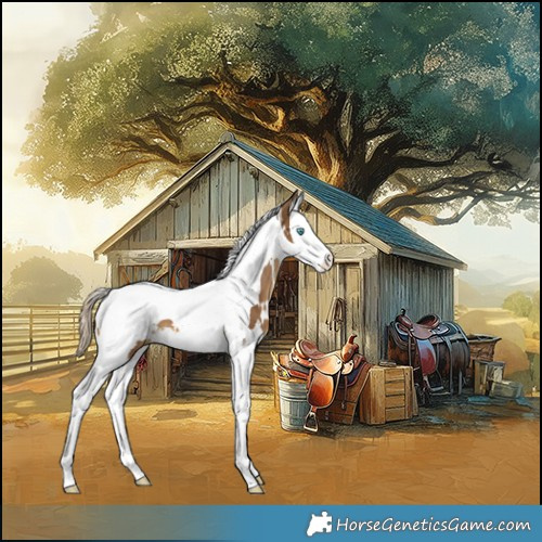 Horse Color:White Spotted Chocolate Palomino Splash Tobiano