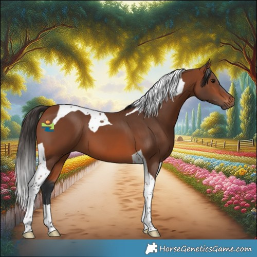 Horse Color:Bay Tobiano 