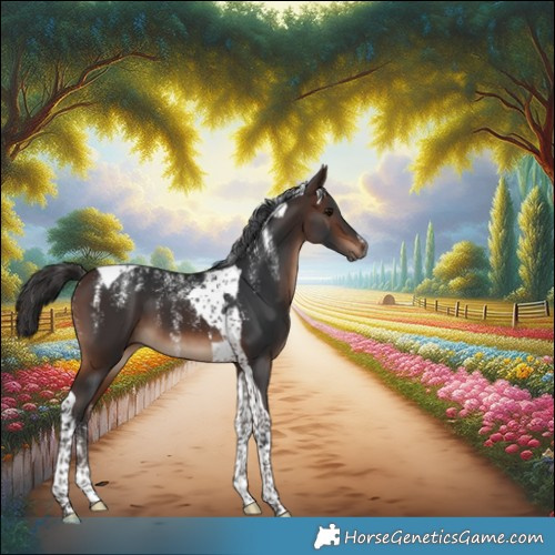 Horse Color:Powder White Brown Tobiano 