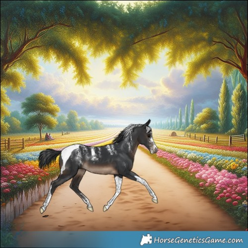 Horse Color:Powder White Brown Tobiano