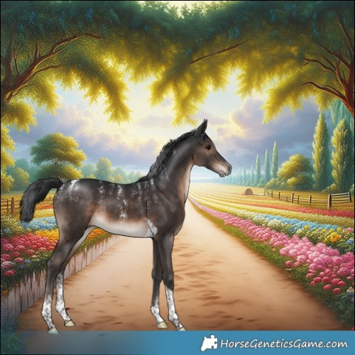 Horse Color:Powder White Brown Tobiano 