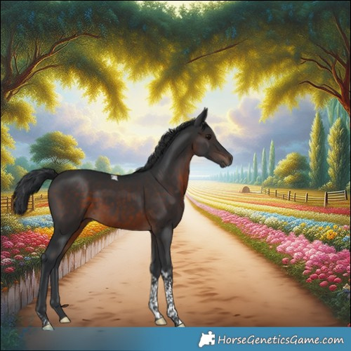 Horse Color:Brown Tobiano Rabicano 