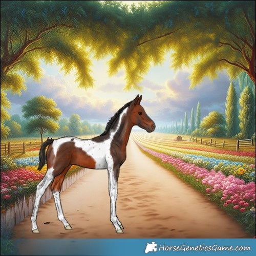 Horse Color:Bay Tobiano 