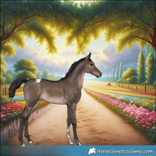 Horse Color:Brown Dun Tobiano 