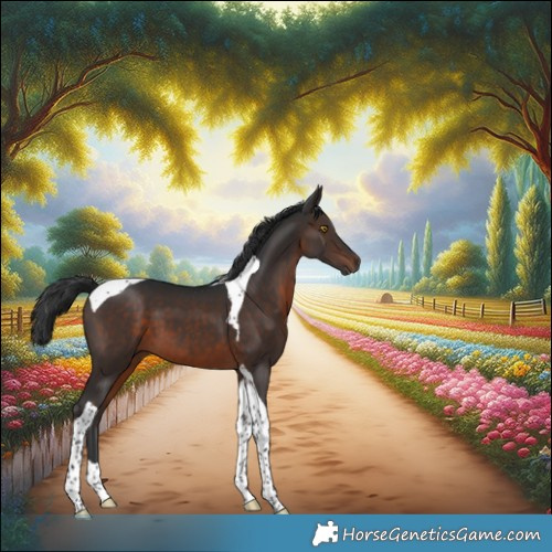 Horse Color:Brown Tobiano 