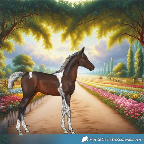 Horse Color:Silver Brown Tobiano 