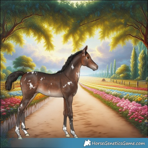 Horse Color:White Spotted Bay Tobiano 